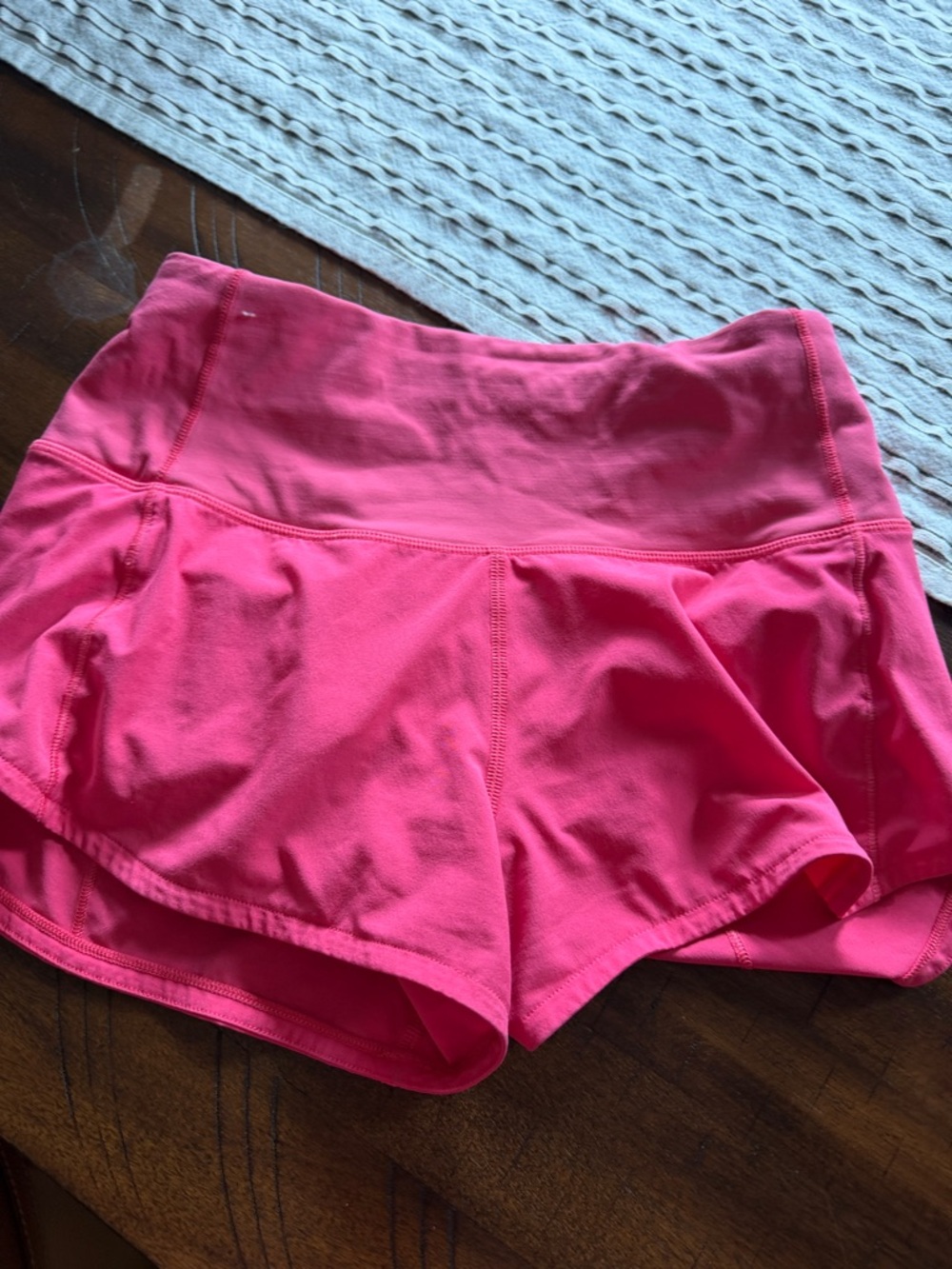 Hot pink high waisted lululemon speed up shorts